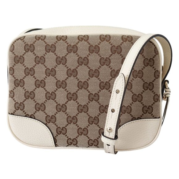 Gucci Handbags - GUCCI White Bree Leather & GG Fabric Camera bag